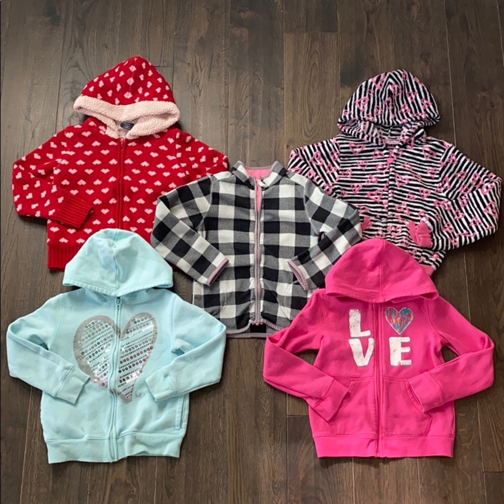 Girls Winter Zip Up Fleece and Hoodie Bundle sz 6
